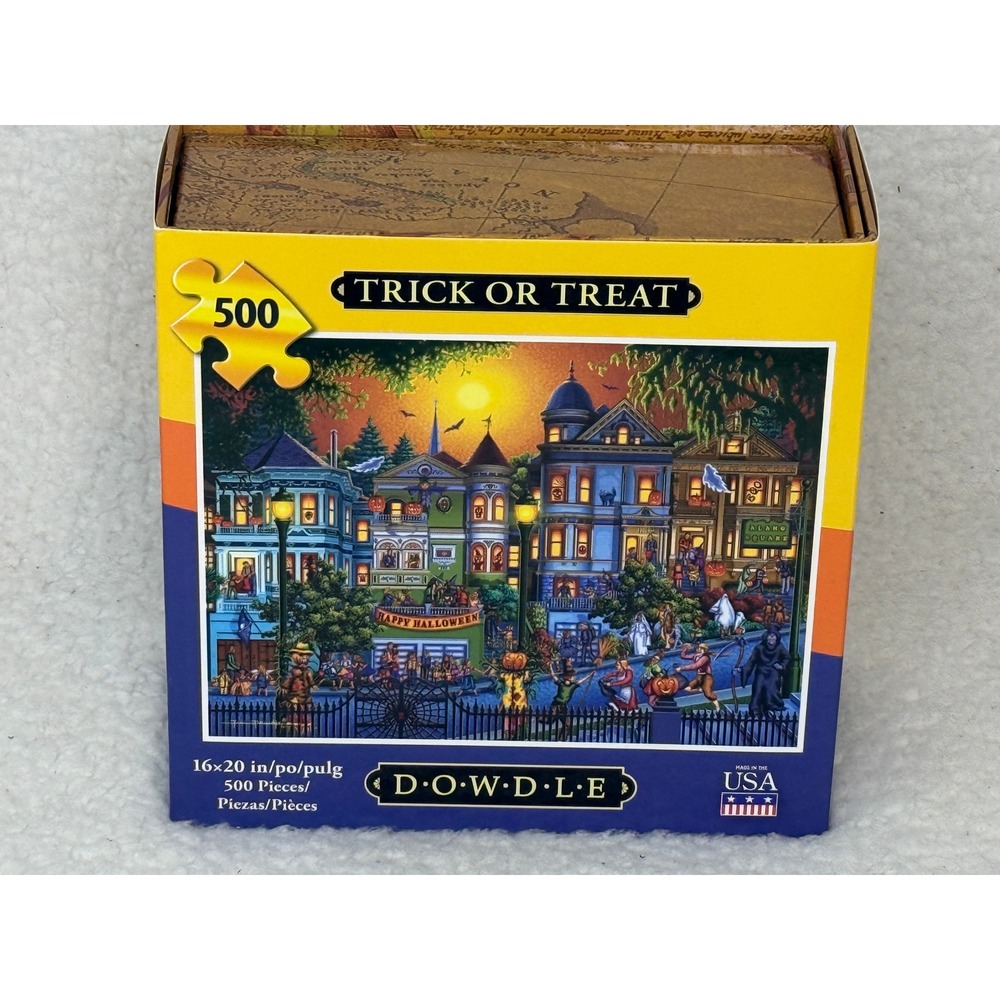 Dowdle Folk Art Trick or Treat Halloween Jigsaw Puzzle 500 Pc Eric Dowdle 16x20